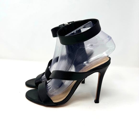 SCHUTZ Shoes - SCHUTZ Lauanne Heels Shoes 7 Black Leather Ankle Strap Brazil Dark Romantic Goth